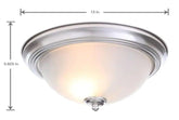 13 in. 2-Light Brushed Nickel Flush Mount (2-Pack) (EFG8012A-BN) - Like New